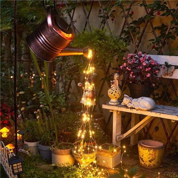 Watering Can LED String Lights - Stars Solar Shower Garden Lamp Decoration - Picture 3 of 7